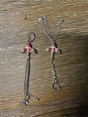 Besty Johnson Love Birds 🐦 Pink Accented Drop Earrings for Women